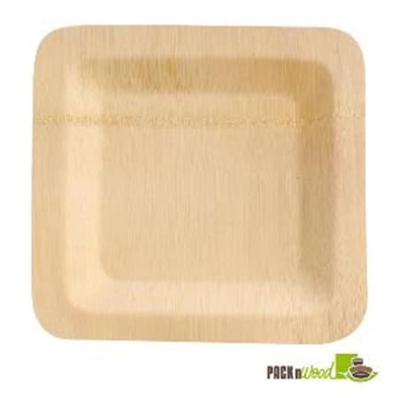 Packnwood Bamboo Veneer Square Plate - 10 in. 210BVNER10SQ